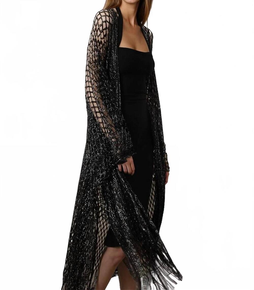 NEW SAACHI metallic crochet kimono